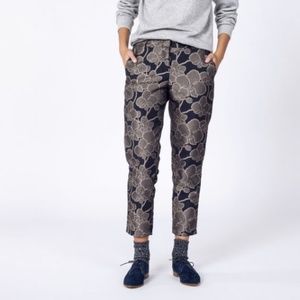 Wildfang navy brocade suit pants